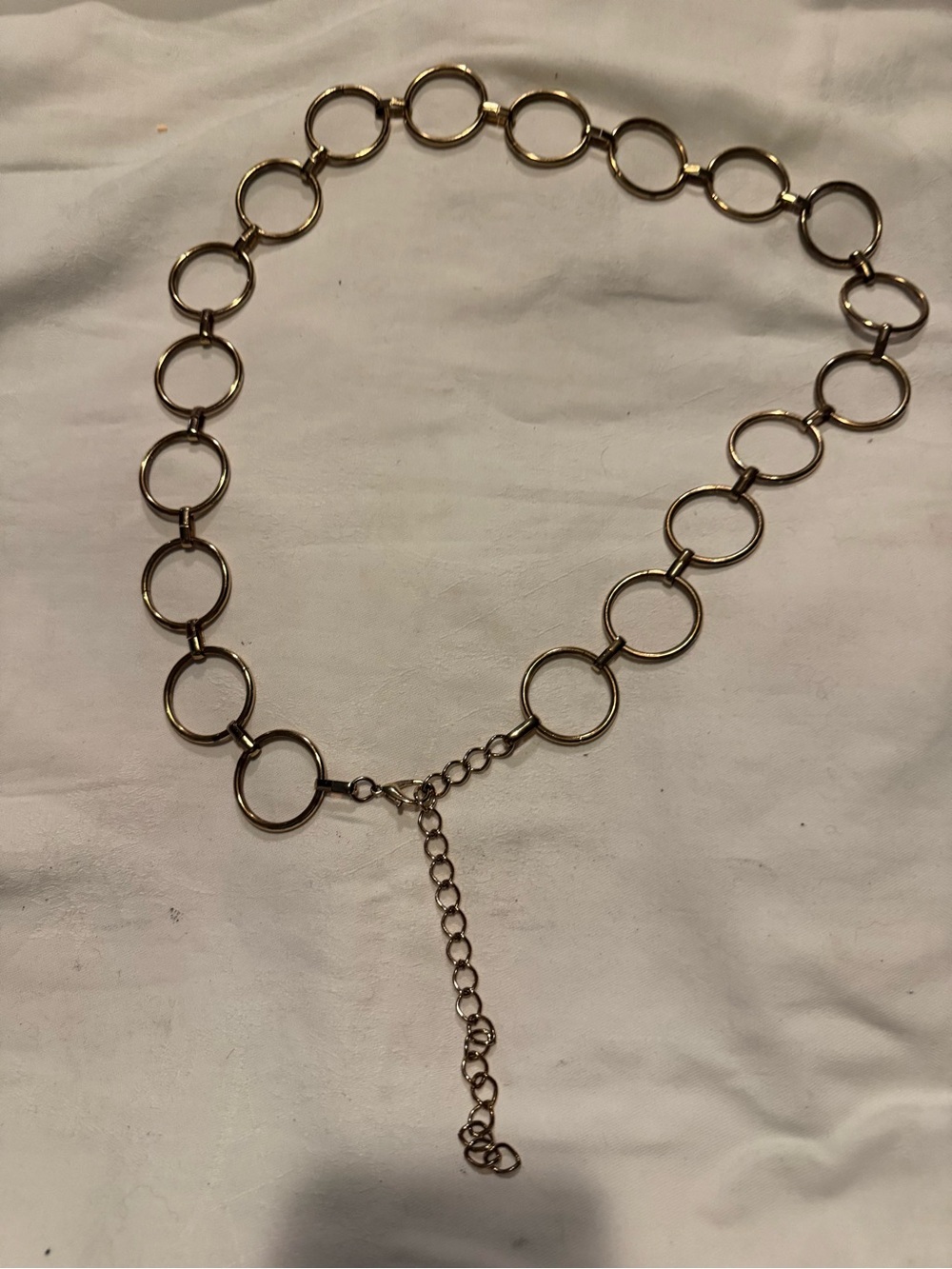 Gold Circle Link Women's Chain Belt - Adjustable Fashion Accessory